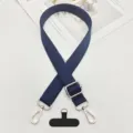 Correa de hombro ajustable para teléfono azul oscuro y repuesto para bolso con lengüeta - Gancho Dorado + Junta T / Azul marino