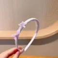 Joli serre-tête violet pour enfants avec étoile pailletée et nœud, accessoire cheveux fille. - Bandeau Étoile de Mer Violette
