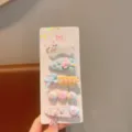 Set di graziosi fermagli per capelli cartoon per bambine, design sfumato molto dolce. - Set di 5 Pezzi Gatto Palloncino Blu