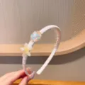 Serre-tête blanc en tissu pour enfants avec charms coquillage et étoile de mer, accessoire - Bandeau Étoile de Mer Jaune