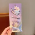 Bambini brillantini stella marina conchiglia sirena fermaglio capelli dettaglio carta - Set di 5 Pezzi Conchiglia Stella Marina / Viola