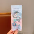 Set di fermagli per capelli per bambini con fiocco blu, fiore di perla e sirena. - Set di 5 Pezzi Fiocco Fiore Blu