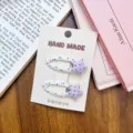 Pinzas para el pelo de estrella de lunares morados accesorios bonitos de tela para mujeres - Par Pinzas BB Estrella Morada