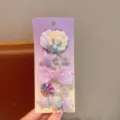 Set di fermagli per capelli a sirena con conchiglia per bambini fiocco stella glitter accessori - Set di 5 Pezzi Conchiglia Stella Marina Viola