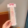 Kids pink lace hair bangs sticker cute sweet floral hair band sweet hair accessory - Flower