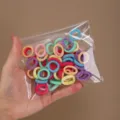 Colorful seamless hair ties for kids and women, soft high elasticity hair rubber bands pack. - Colorful 50 Pcs OPP Bag