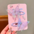 Deliziosi fermagli per capelli a farfalla viola per ragazze, forcine dolci con perle. - Farfalla Viola [Paio]