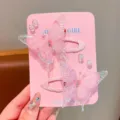 Mollette per capelli a farfalla rosa per bambine, fermagli dolci per frangia quotidiana. - Farfalla Rosa [Paio]