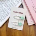 Lindas pinzas para el cabello de tela de estrella con puntos verde menta pasadores dulces diario - Par Pinzas BB Estrella Verde