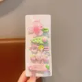 Set di fermagli per capelli per bambini in stile coreano con fiori e fragole dolci. - Set di 5 Pezzi Coniglietto Floreale Rosa