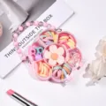 Set elastici per capelli bambini con scatola portaoggetti fiore colorati per ragazze - Girasole 2
