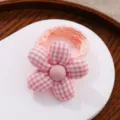 Elastico per capelli con fiore a quadretti rosa per bambini, fermacapelli in tessuto dolce - Elastico Margherita Rosa