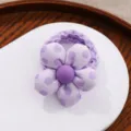 Elastico per capelli con fiore a pois viola simpatico accessorio per bambini - Elastico Margherita Viola