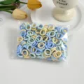 Mini elastici per capelli senza cucitura per bambini, cordoncini in spugna colorati, 2cm. - Nuova Serie Blu 100 Pz