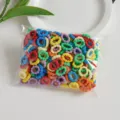 Mini elastici per capelli colorati per bambini morbidi fasce in spugna vista di dettaglio - 100 Pezzi / Serie Brillante