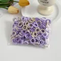 Mini elastici per capelli morbidi senza cuciture colorati set di accessori per bambina - Nuovo Viola