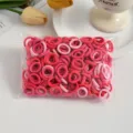 Kids 2cm elastic hair ties set small seamless mini towel ropes cute colorful bands for baby girl styling - Pink Series 100 Pcs