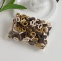 Kinder Haargummis Set 100 Stueck weiche nahtlose Frottee Haarbänder elastische Haarseile zubehör - 100 Stück/Packung / Kaffeetöne