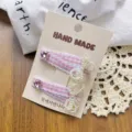 Lindas pinzas para cabello con lazo de perlas strass cuadros rosas horquilla bonita - Par Pinzas Mariposa Con Cuentas Rosa