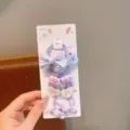 Set di graziosi elastici per capelli viola per bambini, fiocchi e design di caramelle. - Orso Fiocco Viola