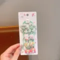 Cute children hair ties set with green plaid flowers and cute cartoon rabbit accessories. - Rabbit Flower Green