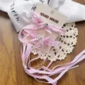 Pinzas para el pelo de cinta de cuadros rosa con corazones de estrás, accesorios bonitos y tiernos. - Par Pinzas Lazo Cinta Rosa