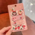 Süße 4-teilige Kinder Haarklammern Set mit schönen Cartoon Motiven für Mädchen Alltag. - Rosa Prinzessin 4 Stück
