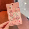 Kinder haarteile zauberstab rosa haarspangen süße cartoon haarschmuck set für mädchen - Rosa Blume 4 Stück
