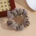 Solid satin hair scrunchie in elegant champagne color, soft elastic hair tie for styling. - Gray Scrunchie