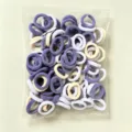 Set di elastici per capelli colorati per bambini accessori morbidi per acconciature da ragazza. - Confezione da 100 Pezzi (2cm, Busta OPP) / Tonalità viola