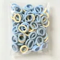 Simpatici elastici per capelli color caramella per bambini elastici senza cuciture - Confezione da 100 Pezzi (2cm, Busta OPP) / Gamma di colori blu