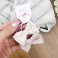 Elastici per capelli con fiocco floreale e scozzese per bambini, accessori di stoffa carini. - Scrunchie con fiocco viola