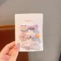 Bonito juego de pinzas para el pelo color macaron para niñas, accesorios infantiles. - Estilo Gato Oso (Set de 3)