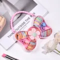 Kids colorful hair tie set in cute bow storage box with rubber bands and mini claw clips. - Bow