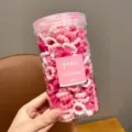 Colore caramella bambini elastici per capelli carini accessori per acconciatura ragazza - Secchio Rosa