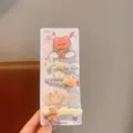 Set di fermagli per capelli con simpatici cartoni animati per bambini, forcine in resina. - Set da 5 Pezzi Arcobaleno Orsetto Marrone
