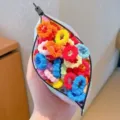 Colorful kids hair ties set, bright candy color rubber bands in a clear pouch for daily styling. - Korean Style Chicken Bag