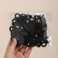 Black elastic hair ties for kids girls ponytail holder soft hair bands bulk packaging - Black Anti-Slip OPP Bag
