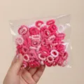 Colorful mini hair ties for kids, elastic rubber bands hair accessories set for young girls. - Pink Anti-Slip OPP Bag