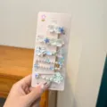 Nuovo set di fermagli per capelli sirena stella marina conchiglia per ragazze dolci - Conchiglia e Coda di Sirena / Five-Piece Set / Blu