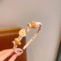 Cerchietto per capelli in tessuto per bambini con orsetti in resina, antiscivolo per ragazze. - Cerchietto Fragola d'Orso