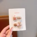 Deliziose mollette per capelli in pizzo per bambine, graziosi accessori quotidiani. - Stile Caramella Orsetto / Confezione da 2