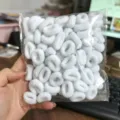 Kids white towel hair ties, stretchy small rubber bands for toddler girls hairstyles bulk pack. - Chubby Ring 100 Pcs