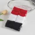 Set di elastici per capelli in spugna spessa senza cuciture, morbidi per acconciature. - Rosso Bianco Nero