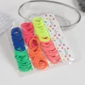 Colorful seamless elastic hair ties detail view, showing vibrant colors and durable packaging. - Fluorescent Color Series