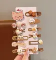 Set di mollette per capelli con simpatici cartoni animati per bambini accessori carini - Gatto Xiangguo / Confezione da 12