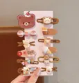 Set di simpatici fermagli per capelli a cartone animato orsetto pinze becco d'anatra - Orso Patatine Fritte / Confezione da 12