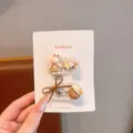 Carini fermagli per capelli in pizzo coniglietto simpatici accessori per bambine dolci - Coniglio Fragola / Confezione da 2