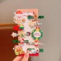 Set di mollette per capelli di Natale per bambini simpatici accessori per feste natalizie - Stile Babbo Natale / Set da 10 Pezzi