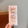 Set di fermagli per capelli per bambini con coniglio floreale, fiocco e dettagli. - Set di 5 Pezzi Coniglietto Floreale / Five-Piece Set
